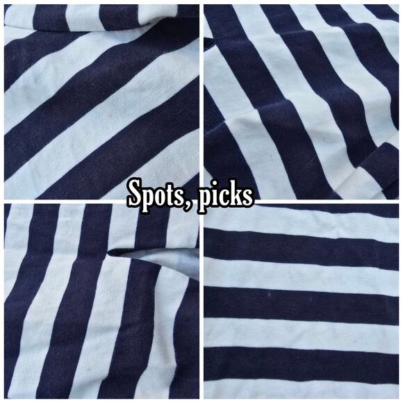 Striped Dress J.Crew Plus Size XXL Navy Ivory Off Shoulder Cotton Muslin Bow Tie - Picture 7 of 10